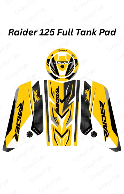 Raider 125 Full Tank Pad with Knee Pad | Full Tank Pad Compatible with Raider 125, Waterproof, Premium Finish, Pack of 1